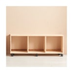H6371 1단 3칸 고무나무 바퀴형 책장 1color : 명가리빙