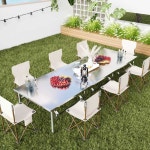 캠핑용 스텐 테이블 접이식 낮은 바베큐 야외 식탁 80x80x55 스텐 접이식 테이블 : 네트워크슈퍼마켓