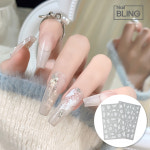 화이트 드로잉플라워 네일스티커 : 네일블링