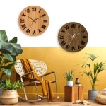 한숲하우스 WMC-179 무늬목 인테리어 무소음 벽시계 : 베터투샵03