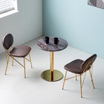 카페 커피숍 고급 탁자 원형 테이블 골드스틸 600 신혼집 홈카페인테리어 원형식탁 : 온리큐