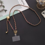 핸드폰 스트랩 케이스 럭셔리 휴대폰 크로스 바디 랜야드 조절 가 가죽 팔찌 체인 삼성 호환 플립 3 4 아이폰 14 13 프로 맥스 : 엠엔제이02