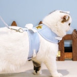 반려동물 천사 하네스+리드줄(L) (스카이) 강아지목줄 애견목줄 강아지리드줄 개줄 개목줄 강아지하네스 : 세이유스토어