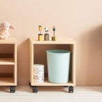 서재 오픈책꽂이 나뭇결 삼나무 바퀴형 오픈 협탁 고급스러운느낌 소품수납장 견고한 : 온리큐