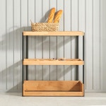 800 3단 원목 스틸 선반장 주방 DIY조립 장식장 거실수납장 수납정리용품 책장선반 : 온리큐