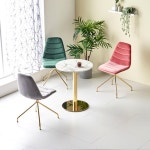 인조대리석 원형 테이블 골드스틸 600 홈카페 인테리어 심플한식탁 원룸인테리어 매장 : 온리큐