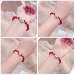 2024 염주팔찌 흑요석 묵주 Zhaocai 고양이 레드 마노 옥 팔찌 클래식 소수자 디자인 수제 쥬얼리 2023 선물 : 폭스통상