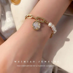 2024 염주팔찌 흑요석 묵주 올시즌 출시한 스타일 여성 여자 진주 5 숫자 팔찌 패션 크리스탈 펜던트 레이디 우아하고 유행 파티 웨딩 주얼리... 