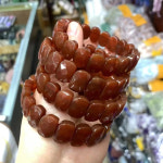 2024 염주팔찌 흑요석 묵주 남성용 천연 레드 마노 팔찌 선물용 보석 여성용 11X 13mm : 폭스통상