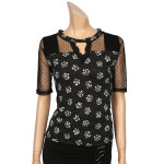 국내제작 [노브댄스복]A649-1 소매망땡티 스포츠댄스 라인 모던 웰빙 무대복 연습 단체복 : 노브 댄스복