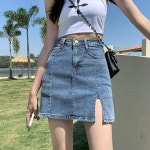 여자 미니 스커트 청 치마바지 숏 팬츠 데님 워싱 CX27 : 빠리맘