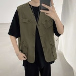 남자 조끼 루즈핏 포켓 베스트 등산 낚시 : 올대니샵