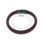 2024 염주팔찌 흑요석 묵주 클래식 핸드 브레이드 레드 가죽 팔찌/금속 메탈 마그네틱 클로저 남성용 팔찌 캐주얼 스트리트 파티 쥬얼리 : 폭스통상