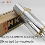 HKS 머플러 테일 파이프 범용 스테인레스 스틸 소음기 팁 럭셔리카 로고 배기 엔드 팁 89mm 길이 40cm : terimall