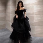 행사 파티 여신 드레스 이브닝 블랙 라이트 럭셔리 생일 보컬 아트 시험 반두 연회 호스트 스커트 : 이안프렌즈