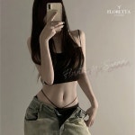 (당일배송) 로우라이즈 골반끈팬티 로우웨이스트 x크로스 티안나는 넓은 햄라인 삼각팬티 : FlorettaSUMMER