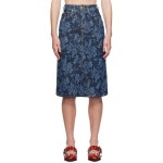 가니 블루 레이저 데님 미디 스커트 J1464 Mid Blue Stone 242144F092001 : 페칭