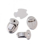 TMP1105 후크 래치 10세트 메탈 박스 걸쇠 가방 잠금 지갑 실버톤 35x25mm J3420 : D Z E N T
