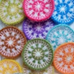 큰사이즈 원형 단면수세미 손뜨개 아크릴 수세미 핸드메이드 주방설거지 답례품 : 몽몽팔방