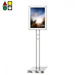 국산 세우는 간판 스탠딩 배너 외부 메뉴판 보급형 A3 흰색 크롬 사각 2기둥 실외 거치대 실내 철제 입간판 야외 철재 포스터 식당 가게 POP대... 