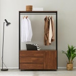 드레스룸 이동 선반 수납장 3단 서랍행거 1200 수납정리가구 옷걸이 수납장행거 옷장 : 온리큐