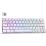 4G유선 RGB 백라이트 컴팩트 63키 미니 오피스 레드 스위치 포함 Windows 노트북 PC게이머용 타이 : 오늘도기쁨28