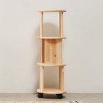 [히트가구] H6695 3단 삼나무 원형 이동선반 1color : 핫트랙스