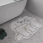 멍뭉이 삼총사 러그 카페트 거실 아이방 침실 현관 발매트 다용도 인테리어 소품 : 픽티어
