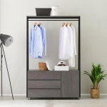 드레스룸 이동 선반 수납장 3단 서랍행거 1200 수납정리가구 옷걸이 수납장행거 옷장 : 온리큐