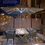 대형 야외 파라솔 태양열 LED 조명 텐트 천막 정원 카페 자외선 차단 그늘막 : 마미꼬미몰