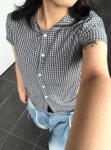 픽셀 체크후드셔츠 : 여로yeoro