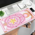 러 문 핑크 마우스 패드 귀여운 테이블 매트 노트북 애니메이션 소녀 대형 맞춤형 900x400 카펫 러그 키보드 사무실 PC : 팡팡컴파니