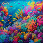 보석십자수 바다속 풍경 산호 대형 : 잼보석십자수