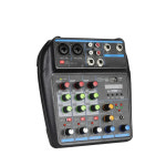 블루투스 48V 팬텀 파워 모니터가 있는 4채널 믹서 DJ 믹싱 콘솔 노래방 시스템 USB 오디오 : 돈나무12호