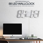 사무실 거실 인테리어 무드등 88 대형 LED 리모컨 무음 벽시계 도서관 하숙 경로당 안방 : 똘이샹그레