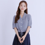 로엠 카라 스트링 블라우스 RMBLE25R18 : roem