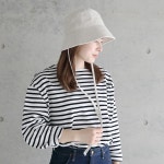 ORCIVAL 버킷햇 여성 모자 자외선 차단 아웃도어 무지 코튼 리넨 : Packin-Shop