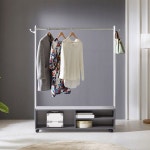 1200x1700 1단 이동식 일반 옷걸이 화이트 수납 행거 : 명성유통사