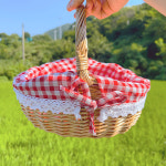 피크닉 라탄바구니 어린이집 초등 소풍도시락통 가방 : 딸기잼