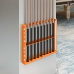 당구 큐대 꽂이 큐걸이 보관랙 포켓볼 스탠드 벽걸이 오렌지 레드 40CM 6홀 : 오더웍스