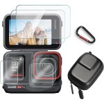 화면보호기6+1팩 Insta360 에이스 프로 카메라와 호환 가능 다혈질 유리 필름 긁힘 방지 고화질 풀커버 및 하드쉘 여행용 수납 케이스 : 캐슬클럽
