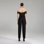 [셀프포트레이트] 디아망테 피시넷 오프 숄더 탑 (AW22-020T) : 셀프포트레이트
