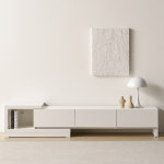 퍼니하우스 낮은 익스텐션 거실장 확장형 장식장 리안 1500 1900, 화이트 : 퍼니 하우스