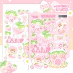 밀크젤리스튜디오 눈 내린 딸기마을 스티커 : 소소로와