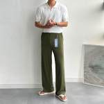 코어 남자 고텐션 사방스판 롱 와이드 밴딩 팬츠 : 클라쓰 CLASSS