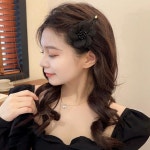 여성 블랙 시크 헤어핀 브로치 스타일 머리핀 : 유로비젼