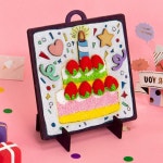 2인용 케이크 액자 만들기 시니어 노인 클레이활동 미술 키트 요양원 : 라라미유