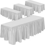 데코랙 4 테이블 스커트 29인치 x 14피트 BPA Free 플라스틱 일회용 재사용 직사각형 테이블보 흰색 4팩 Light Blue : 브리룩트