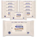 국내제조 유한그린텍 백의민족 프리미엄 물티슈 30매 10개 아이들 어른 물휴지 약산성 : 컴길