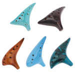 12 홀 오카리나 알토 도자기 플루트 성인 초심자 목관 악기 마이크로 선물 완구 : 뽈이뽀리